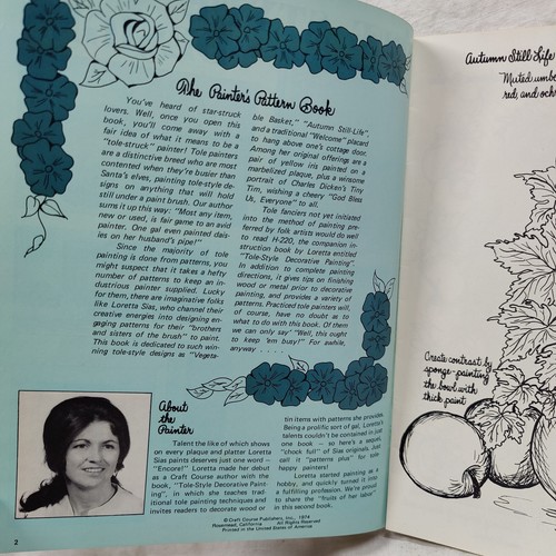 Rare 1974 TOLE STYLE DESIGNS & PATTERNS Craft-Course Book H-221 - Picture 2 of 24