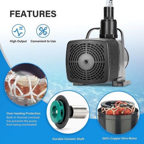 Simple Deluxe Wasserpumpe Tauchpumpe Teich Aquarium Springbrunnenpumpe - Bild 26 von 28