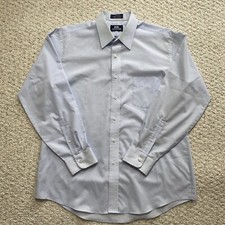 Stafford Mens Dress Shirt sz 16.5 Light Blue Collar Stays Corporate Career
