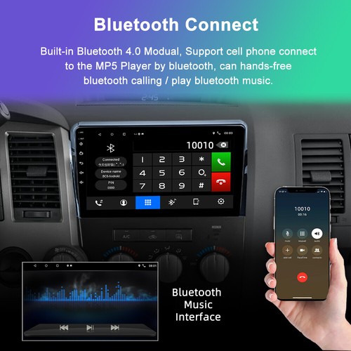 10.1" For 07-13 Toyota Tundra 08-19 Sequoia Car Stereo Android GPS Nav Radio BT - Picture 8 of 17