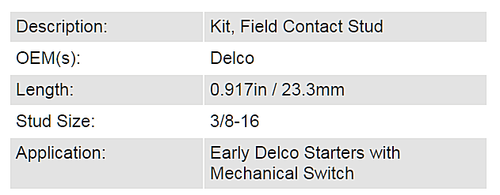 1109610 International Starter Contact Terminal Post Kit 6 or 12 Volt 1949184 - Foto 5 di 5