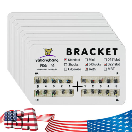 10-100 packs Dental Ortho Brackets Brace Standard Roth 022 Slot 345 Hooks DL - Picture 8 of 23