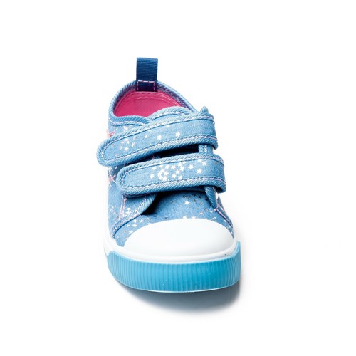 Girls Canvas Trainers Infant Touch Fasten Pumps Casual Wear UK Childs Size 5-12 - Picture 19 of 28