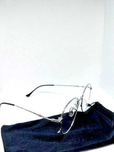 Eyeglasses for Women's Round Silver Metal 53-18-142 Full Rim Demo-Lens lightweig - Picture 3 of 4