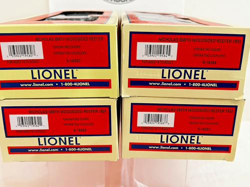 LIONEL6-19580-2-3-4 #1 NICK SMITH WOODSIDE 4-BOX CARS LMT.EDT.~NEW OB - Picture 5 of 6