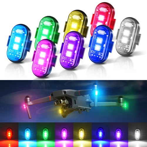 Luci Stroboscopiche LED Wireless con Telecomando per Auto Drone Camion Ciclismo Bici - Foto 14 di 16