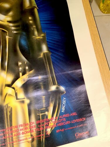Orig 1984 Metropolis 1927 KI Roboter Fritz Lang 27X41 SciFi/Horrorfilmplakat! - Bild 4 von 6