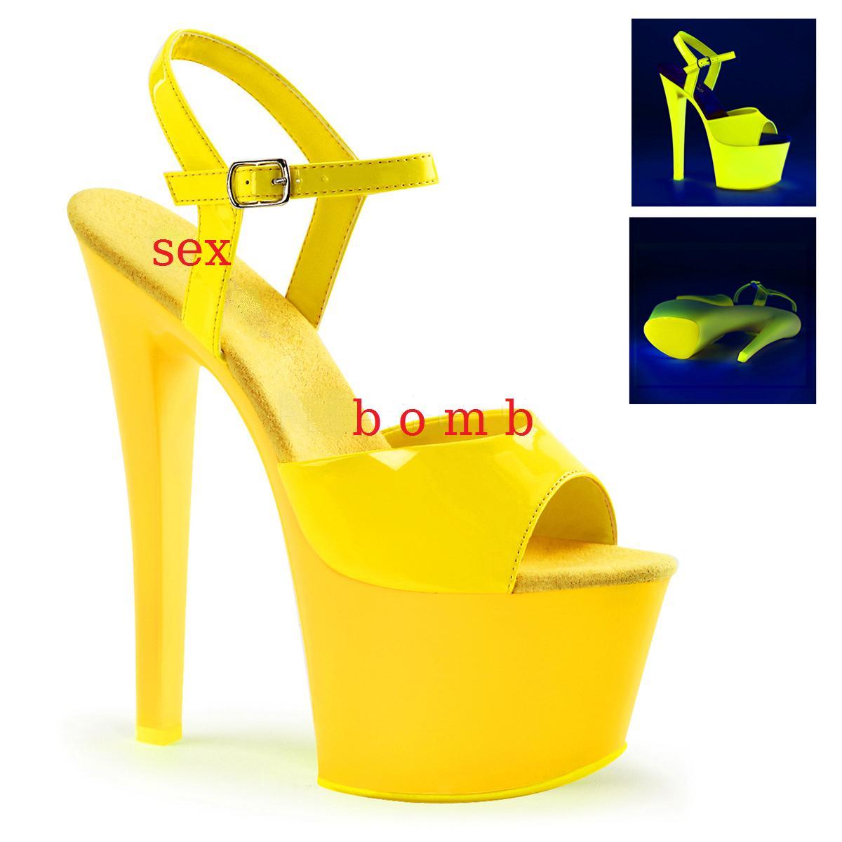 Sexy Sandali Fluorescenti Tacco 18 amarillo Neon dal 35 al 42 Fashion GLAMOUR Sexy Sandali Fluorescenti Tacco 18 amarillo Neon dal 35 al 42 Fashion GLAMOUR