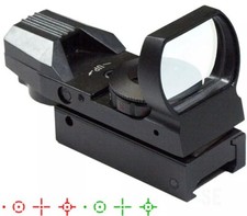 Tactical 4 Reticle Red or Green Dot Open Reflex Sight 20mm Rails Rifle Rugged