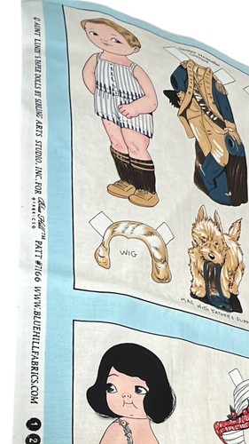 Aunt Lindy’s Paper Dolls Panel 8 Dolls for Blue Hill Fabrics Cotton - Picture 4 of 14
