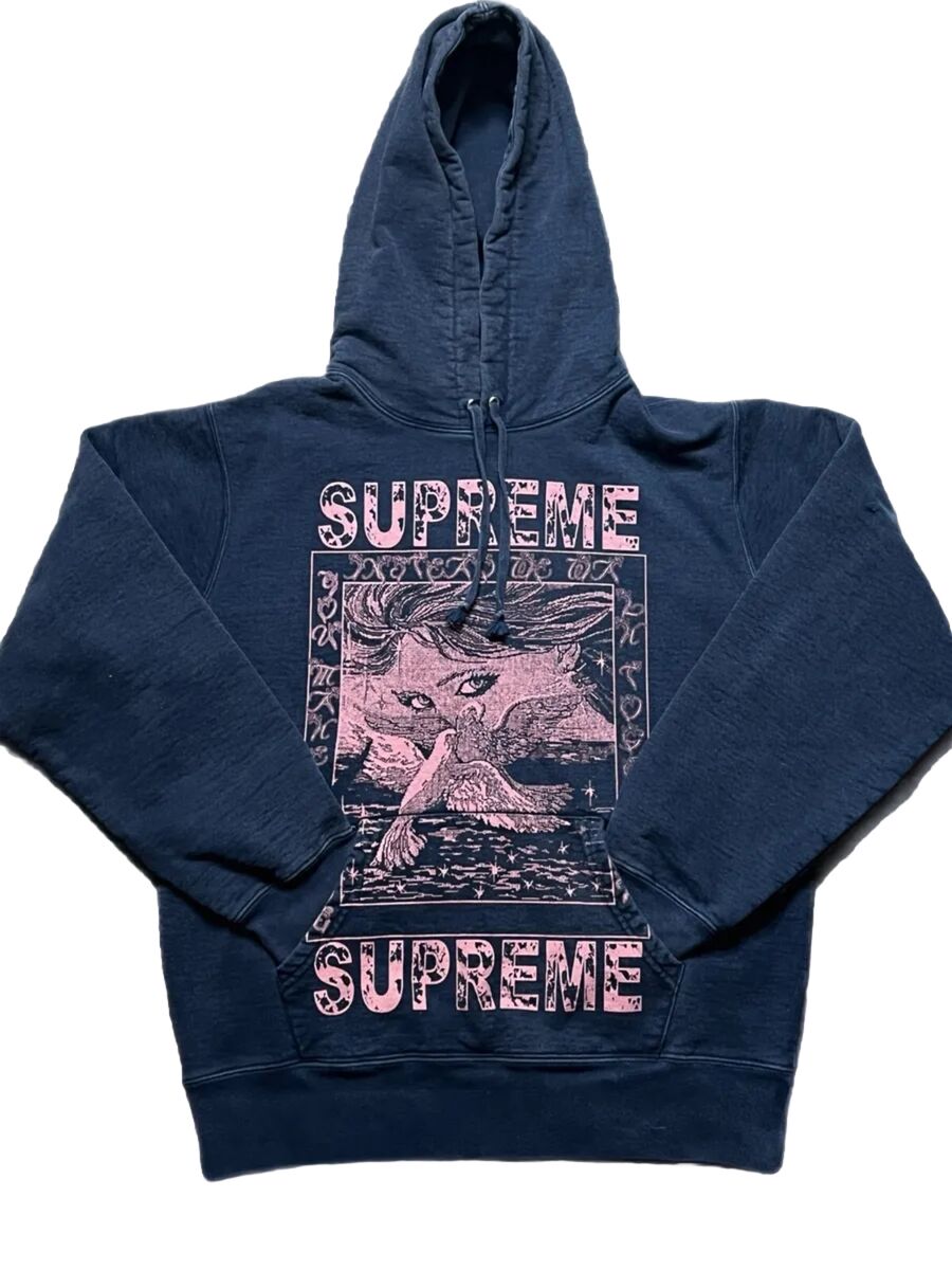 Vintage 90s Supreme Navy Doves Hoodie Authentic Size M Very Vintage 90s Supreme Navy Doves Hoodie Authentic Size M Very