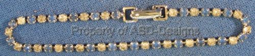 Sterling Plated Crystal Sapphire Tennis Bracelet 3028 - Picture 1 of 1