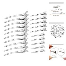40pcs Metal Duck Billed Hair Clips for Styling Sectioning,Silver for Women Long