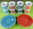 Vintage MCM 4 Espresso Cups Saucer Set MOKAR CHINA Japan MOD Nagoya Shokai STYLE