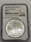 2006 W Burnished Silver Eagle NGC MS 70 ~ Brown Label ~ NO SPOTS ~ PRISTINE
