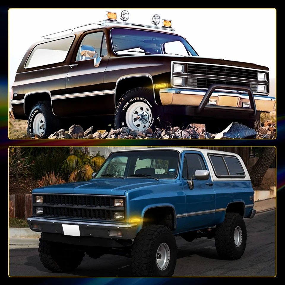 Luz de señalización LED delantera ámbar humo para 81-91 Chevrolet C10 C20 C30 GMC 1~5 Foto 3 de 4