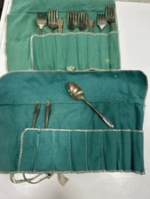 Large Lot Silverplated 1908 CARNATION flatware Monogram by WR  (Wm Rogers)