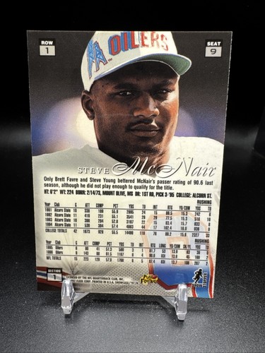 1997 Flair Showcase Row 1 Grace #9 Steve McNair - Picture 2 of 2