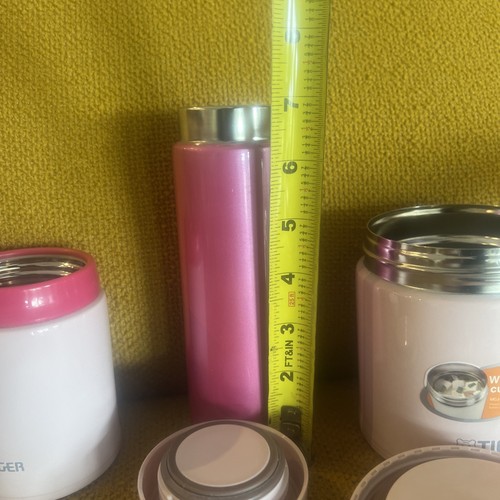 3 Pink Tiger Thermos Bottles Mug Vacuum Insulated Screw Cap - Picture 7 of 11