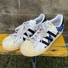 Adidas Superstar Shelltoe Floral Graphic Sneakers Size. 10.5 Women Athleisure