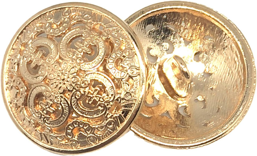 20PCS Clothes Button - Retro Hollow Sewing Button Shank round Shaped Metal Butto - Picture 1 of 12