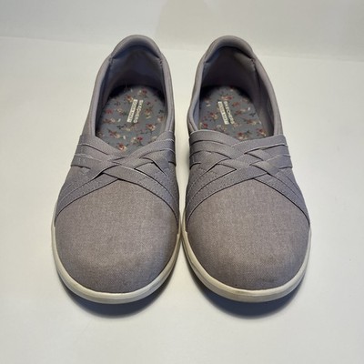 Skechers Gowalk Vegan Washable Canvas Slip-Ons Summer Love Sage Size 8.5