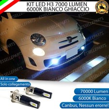 KIT LED H3 PER ABARTH CINQUECENTO 500 500C 595 CANBUS BIANCO 7000 LUMEN 6000K
