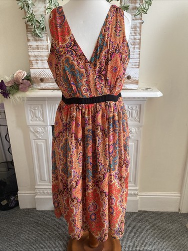 Ladies Vibrant Colourful Summer Holiday Dress Size 12