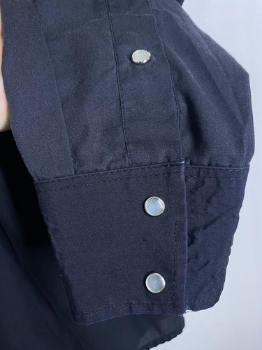 Camicia Rangers Pearl Snap uomo XL nera tinta unita Western Vaquero Mexico con bottoni MX - Foto 2 di 10
