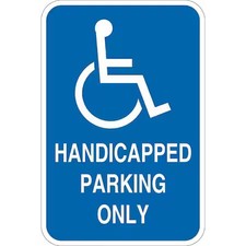 Lyle T1-1134-Eg_12X18 Handicap Parking Sign, 12" W, 18" H, English, Aluminum,