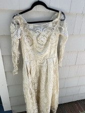 Vintage Size Small Lace Wedding Dress With Made to Order Tag  Torn Shoulder