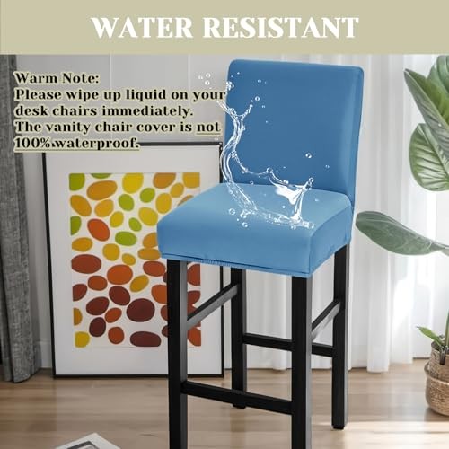 Bar Stool Covers Set of Waterproof Barstool Seat Covers Stretch Counter 4 Blue - Picture 2 of 6