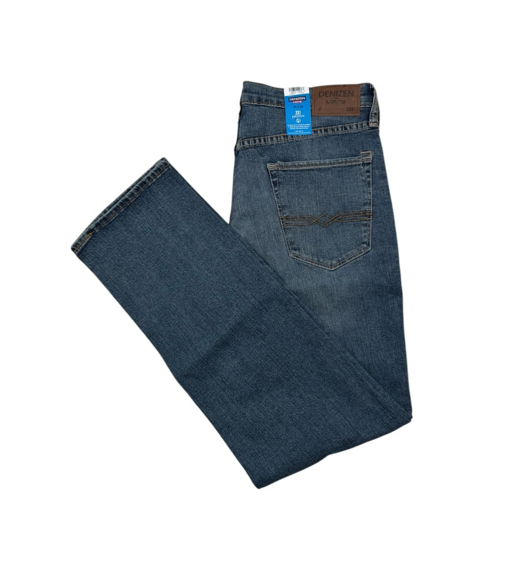NWT Denizen Levis 231 Athletic Fit Retro Style Stretch Denim Blue Jeans Size 34