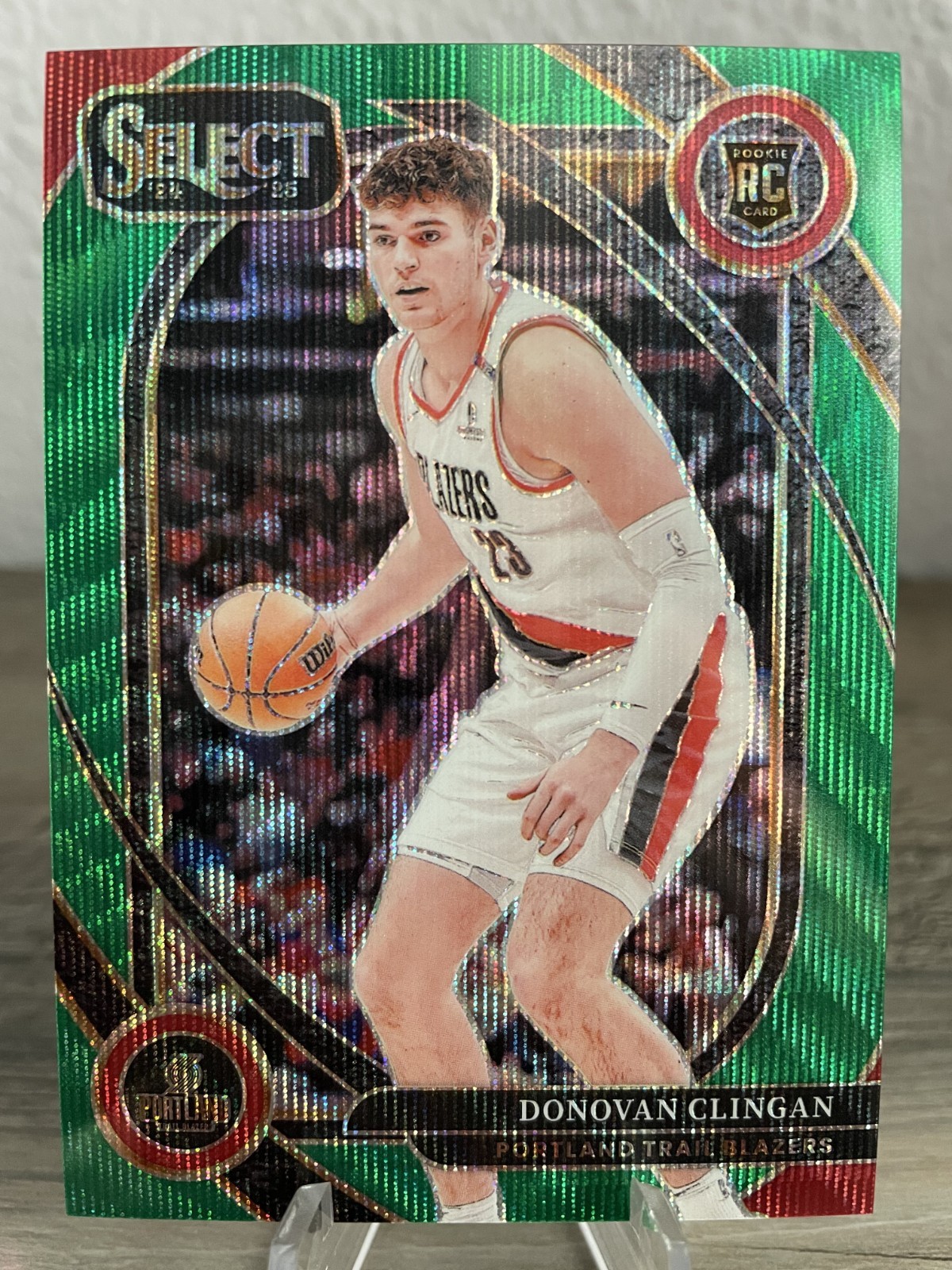 2024 Panini Select DONOVAN CLINGAN #07/50 Green Wave Courtside RC #270 Blazers