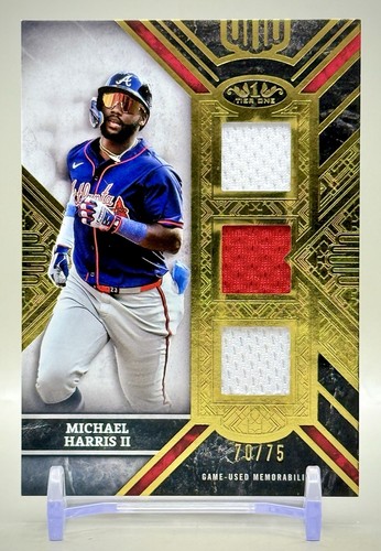 Michael Harris II 2025 Topps Tier One #T1TR-MH Triple Relics RED #/75 SP -Braves - Bild 2 von 3
