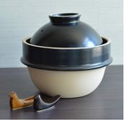 Mashiko Ware Pot Kamacco Tsukamoto AKM-2 Black Rice Pot for Living Alone H