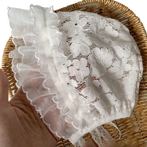 Säugling Baby Mütze Taufe Spitze Mütze Taufmütze Kommunion Neugeborene Hochzeit - Bild 10 von 41