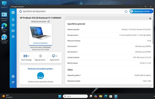 HP ProBook 450 G8 i7-1165G7 16 RAM 512 SSD OTTIMO NoteBook 15" Portatile Laptop - Imagen 12 de 16