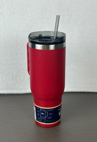 Buc-ee's Yukon Outfitters Fit Forty 40 OZ. Red Tumbler with Reusable Straw New - Picture 2 of 8