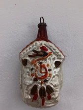 Vintage German Blown Glass Cuckoo Clock Christmas Ornament