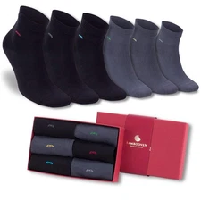 Men’s Bamboo Lightweight Quarter Dress & Trouser Socks – (6 Pack) 634