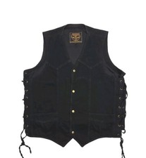 Milwaukee Performance Vest Men 2XL Conceal Carry Cotton Black Denim Biker Snap
