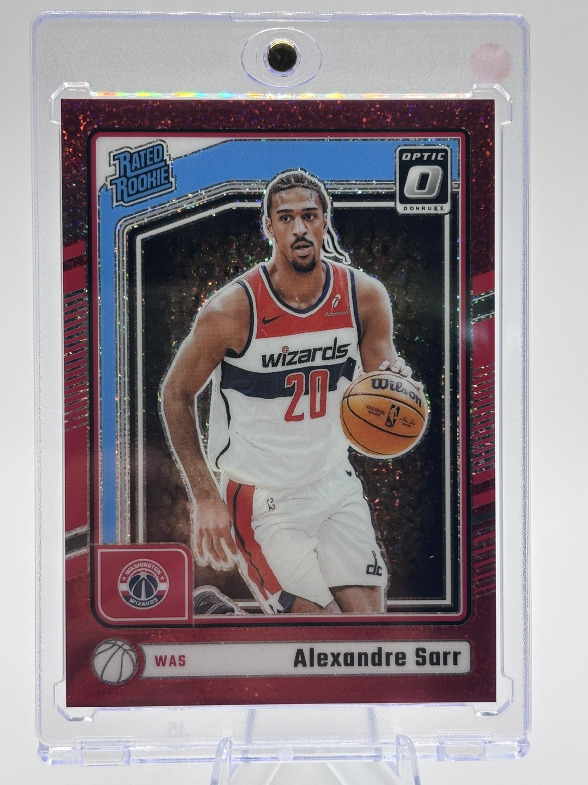 2024-25 Optic Red Glitter /75 Rated Rookie Alexandre Sarr #276 **COLOR MATCH**