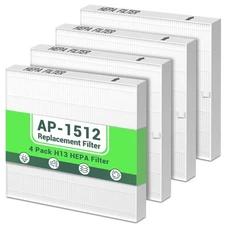 4 Pack AP-1512HH Ture Hepa Filter Replacement For Coway Airmega AP-1512HH Air...