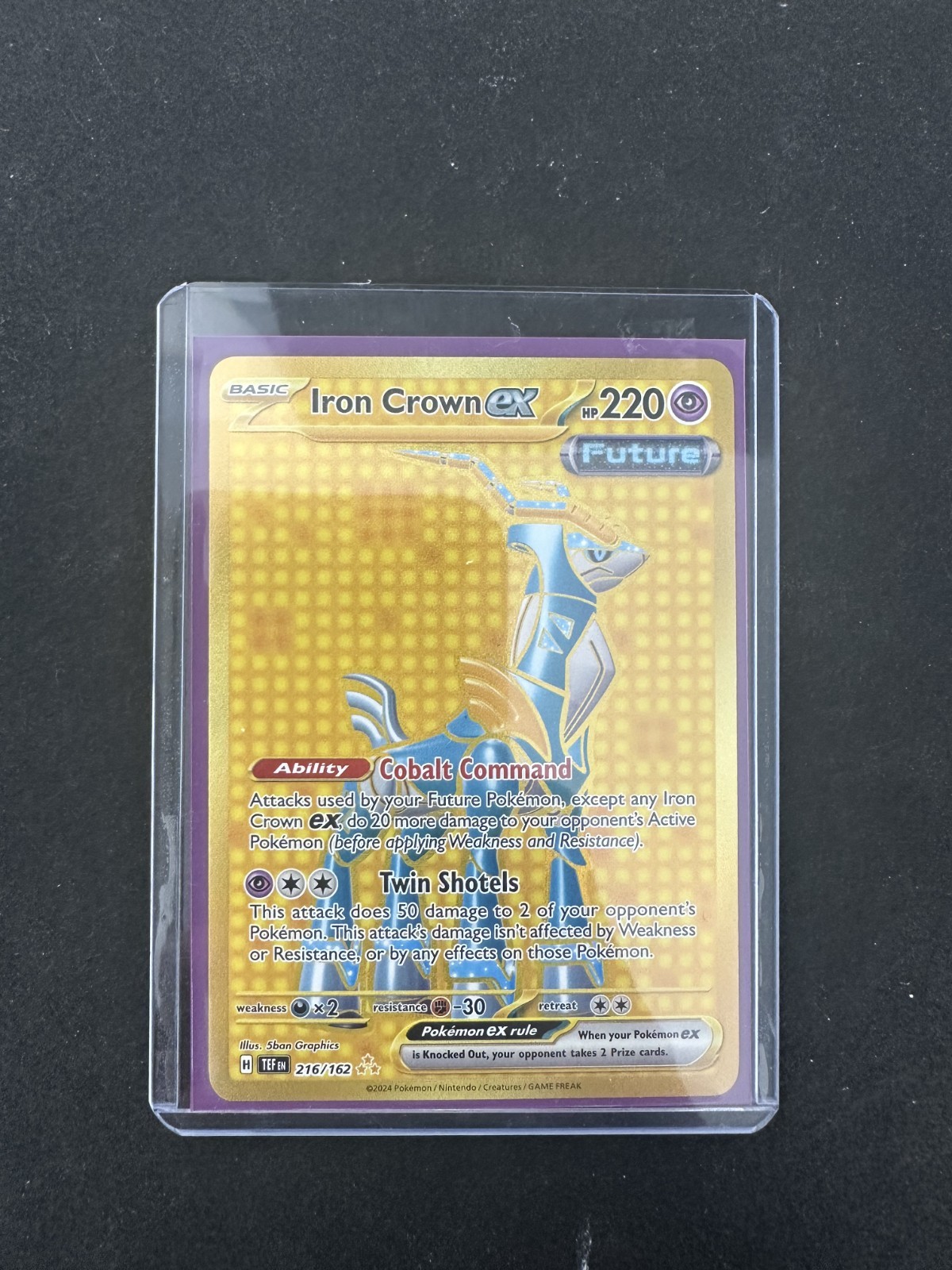 Hyper Rare Pokemon TEF Temporal Forces NM/M - Iron Crown ex - [216/162]