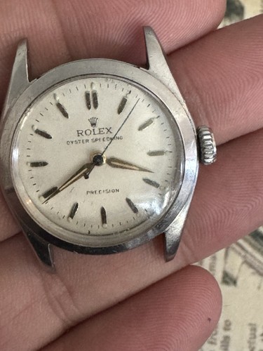 Vintage 1950s Rolex Oyster Speedking 6020 30mm Creamy Dial 2 Straps Working - Picture 9 of 22