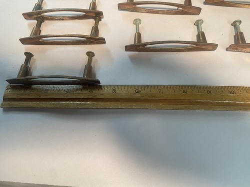 10 Vintage Copper Drawer Pulls / Screws - Picture 15 of 16
