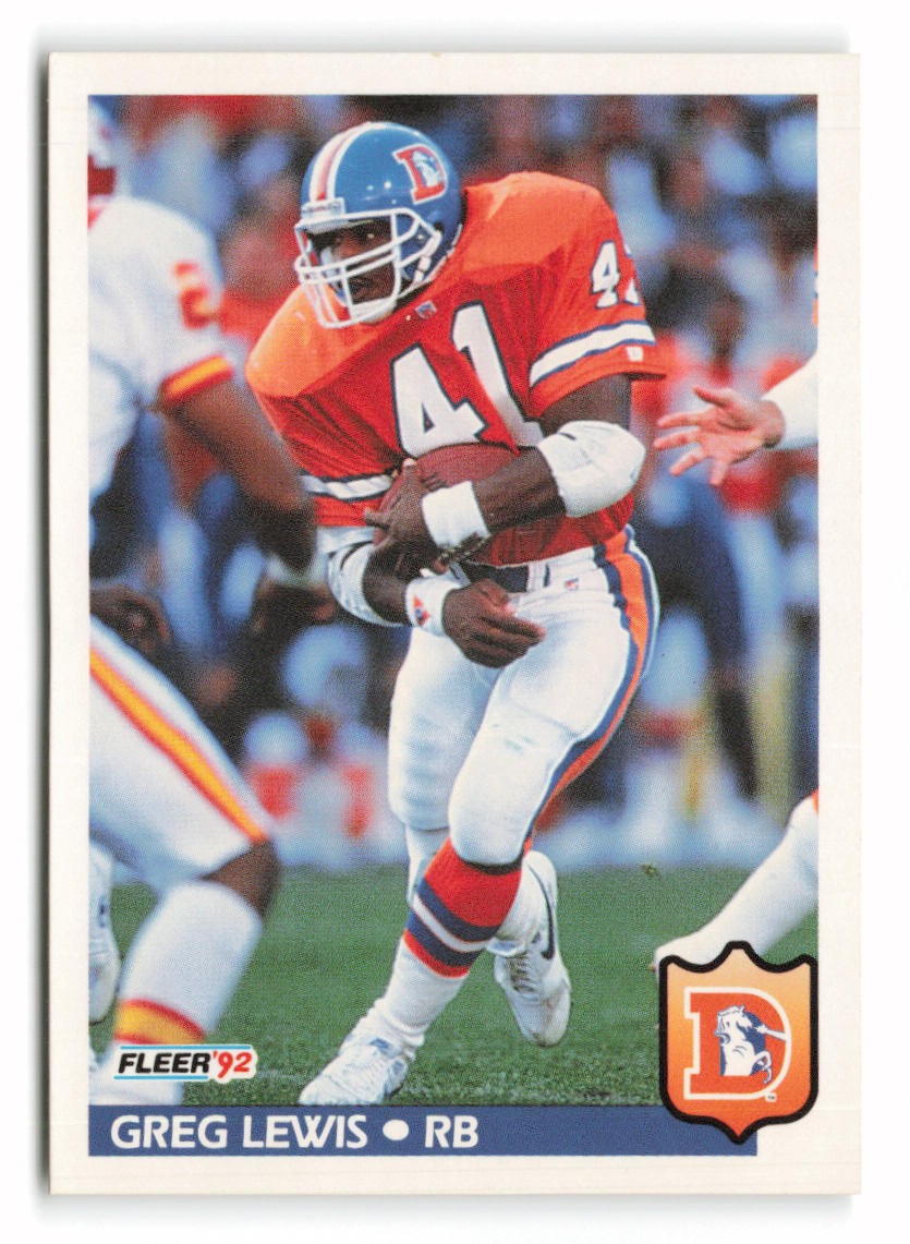 1992 Fleer Greg Lewis #100 Denver Broncos
