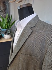      Chaps Mens Sports Coat 46L Cream Multi Plaid 2 Button