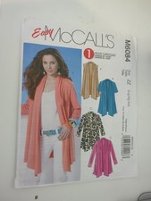 McCall's UNCUT Sewing Pattern M6084 Misses Size L-XL-XXL 1 Hour Cardigan FF